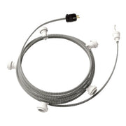 Ready-to-use 25ft String Light with 5 white Sockets, Hook and Plug - CZ04