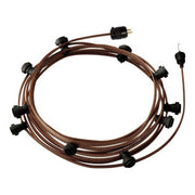 Ready-to-use 40ft String Light with 5 black Sockets, Hook and Plug - CZ22