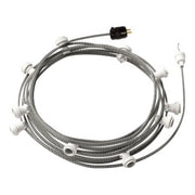 Ready-to-use 40ft String Light with 5 white Sockets, Hook and Plug - CZ04