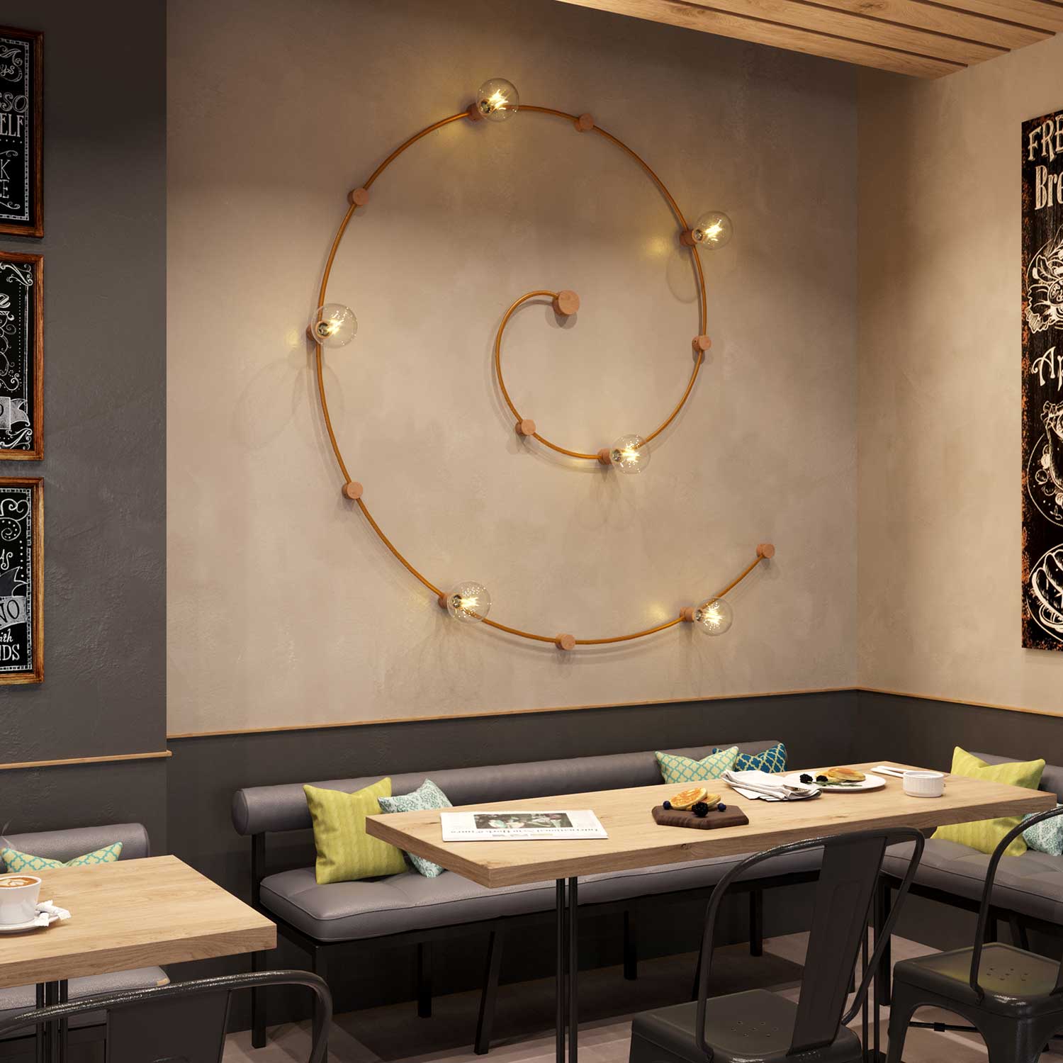 Rosone in legno per cavo per catenaria e sistema Filé. Made in Italy - Neutro