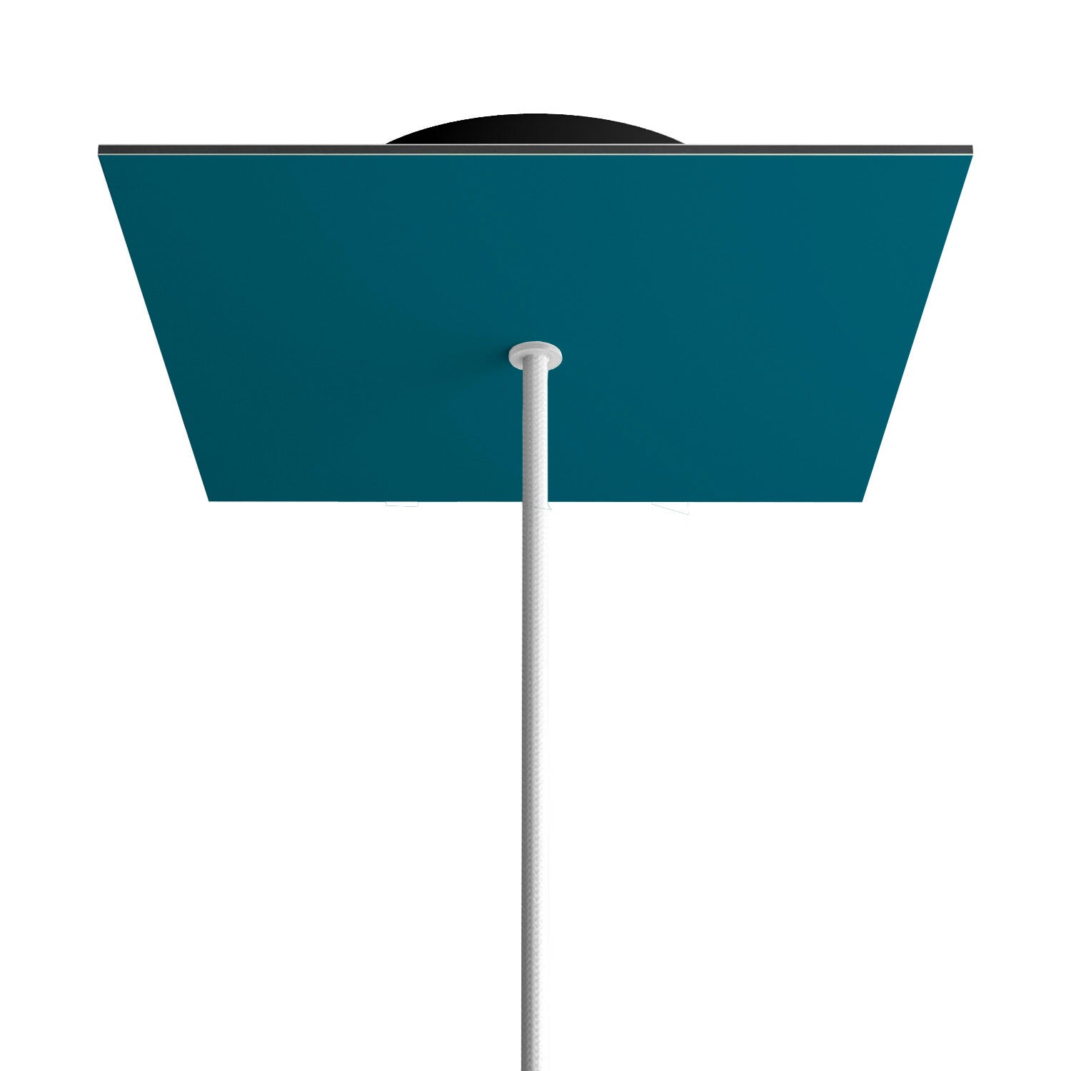 Rosone Rose-One quadrato, 200 mm con 1 foro e 4 fori laterali - Petrolio Nero