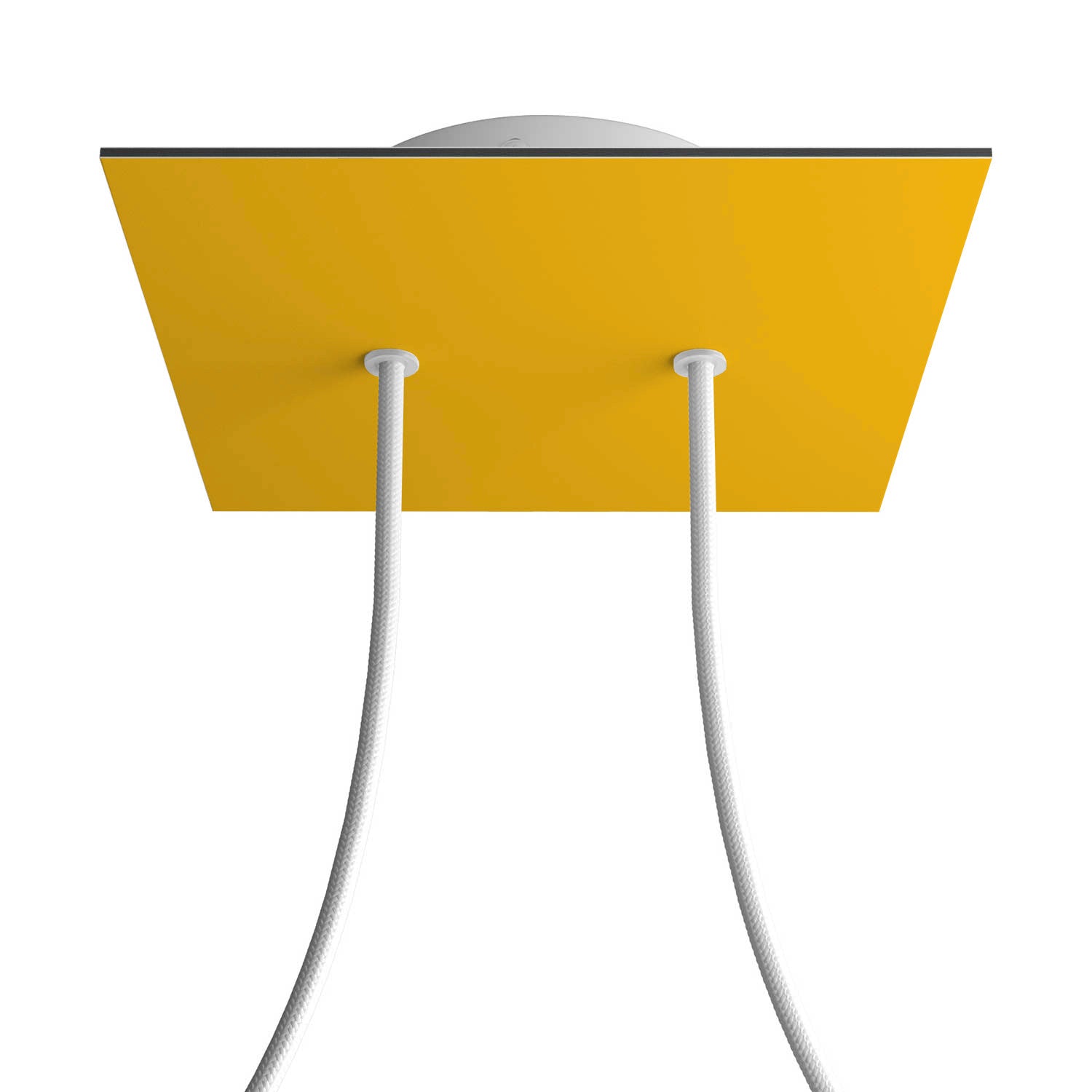 Rosone Rose-One quadrato, 200 mm con 2 fori e 4 fori laterali - Mostarda Bianco