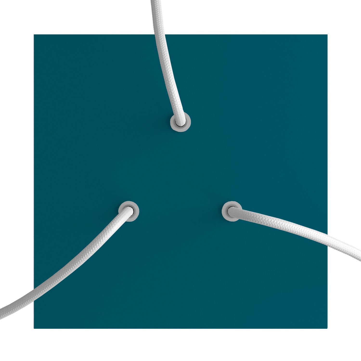 Rosone Rose-One quadrato, 200 mm con 3 fori e 4 fori laterali - Petrolio Bianco