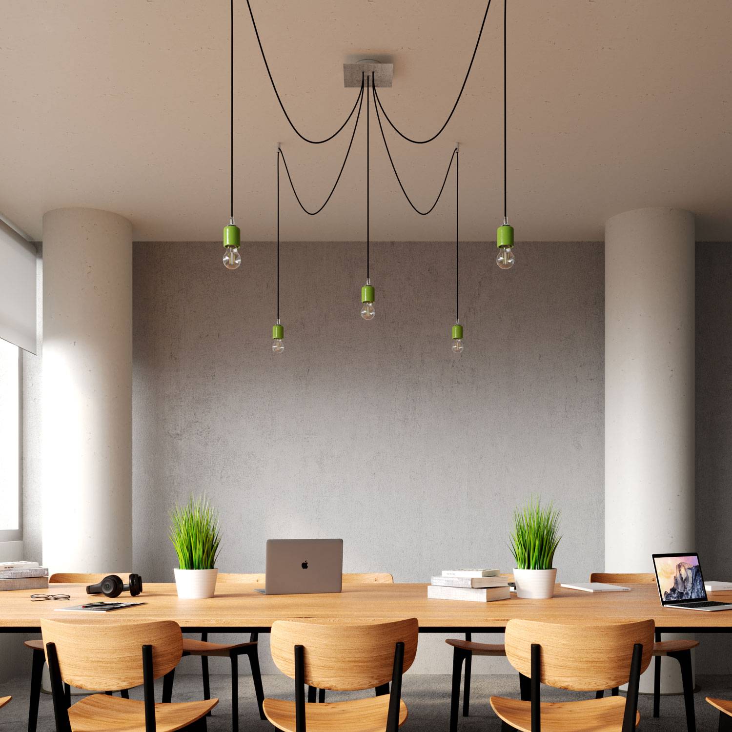 Rosone Rose-One quadrato, 200 mm con 5 fori e 4 fori laterali - Dibond Rame satinato Bianco