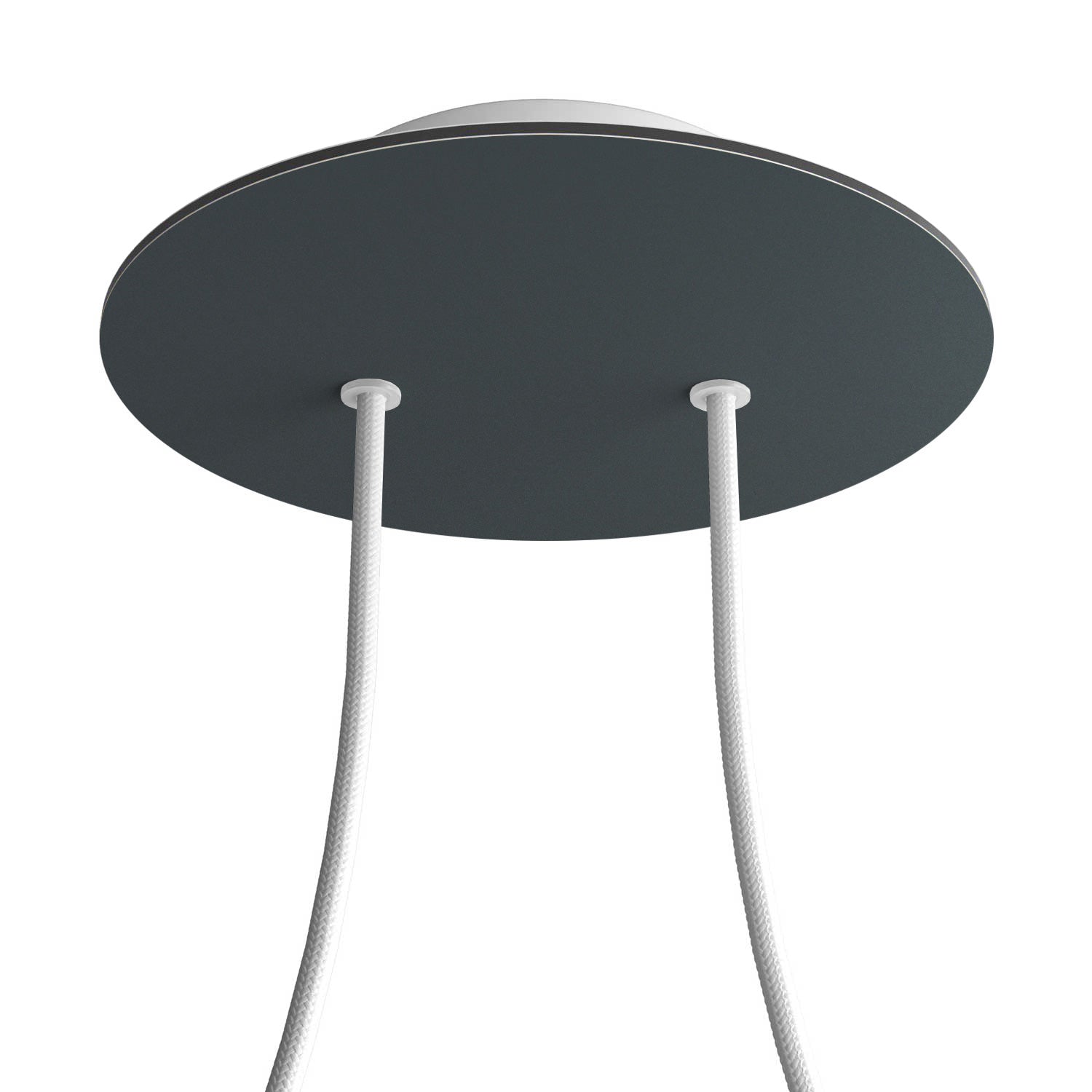 Rosone Rose-One rotondo, diametro 200 mm con 2 fori e 4 fori laterali - Antracite Bianco