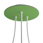 Rosone Rose-One rotondo, diametro 200 mm con 3 fori e 4 fori laterali - Verde prato Bianco