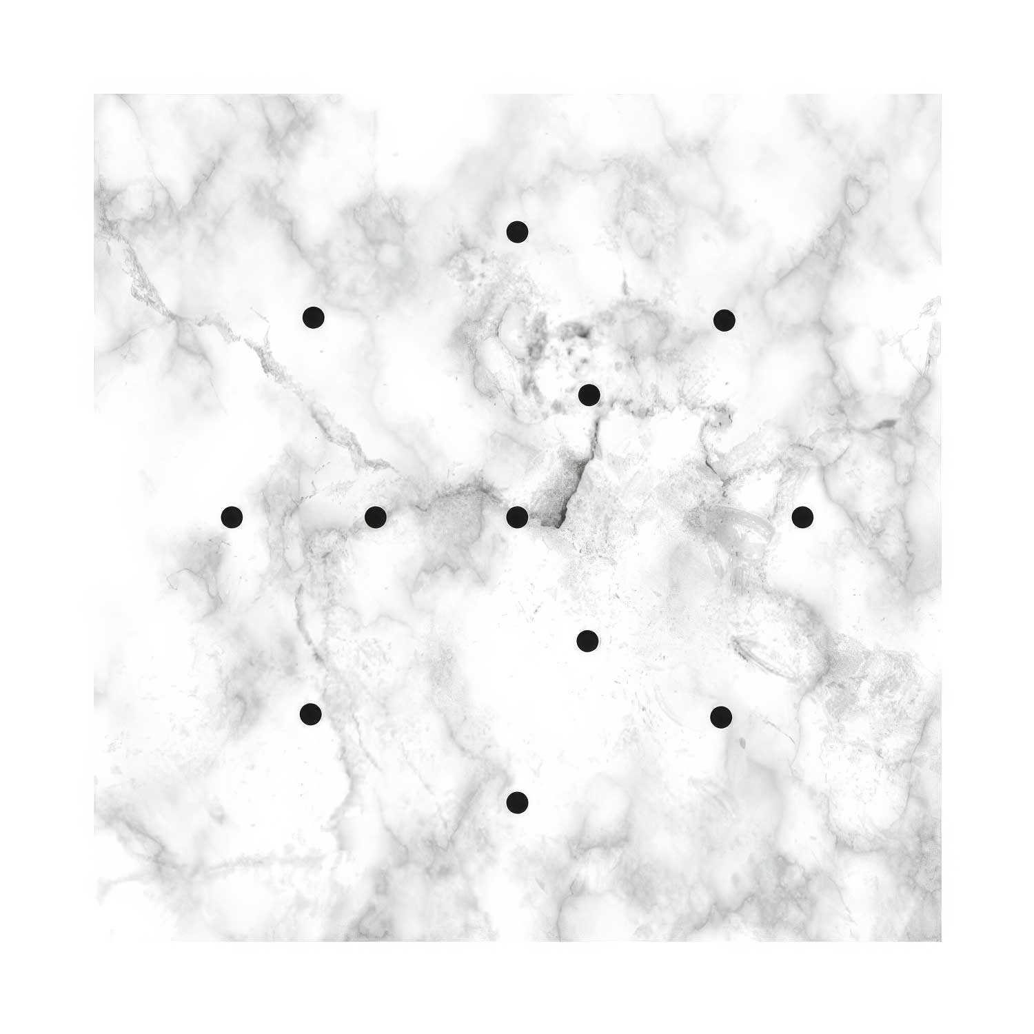 Rosone XXL Rose-One quadrato, 400 mm con 12 fori e 4 fori laterali - Marmo Carrara Bianco