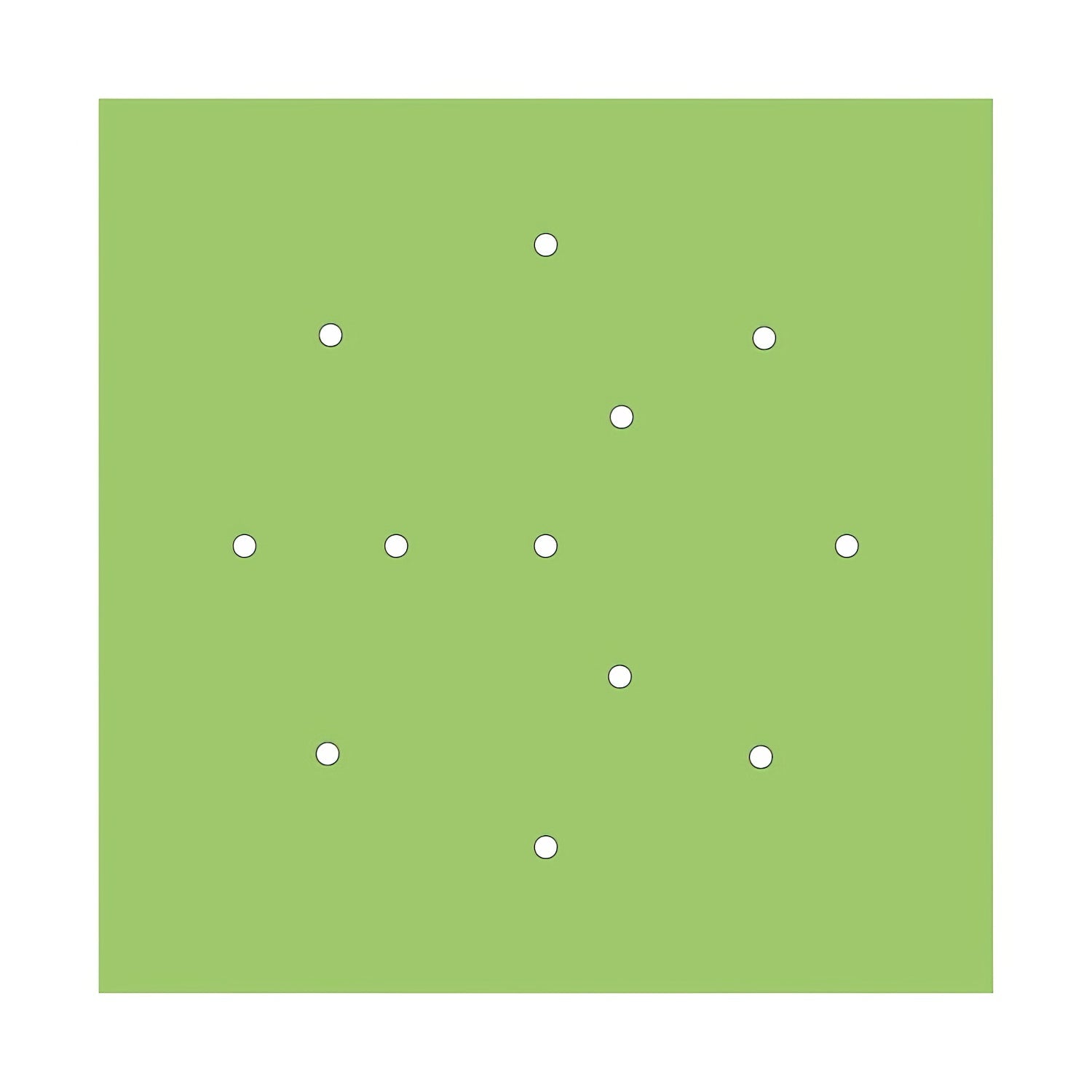 Rosone XXL Rose-One quadrato, 400 mm con 12 fori e 4 fori laterali - Verde prato Bianco