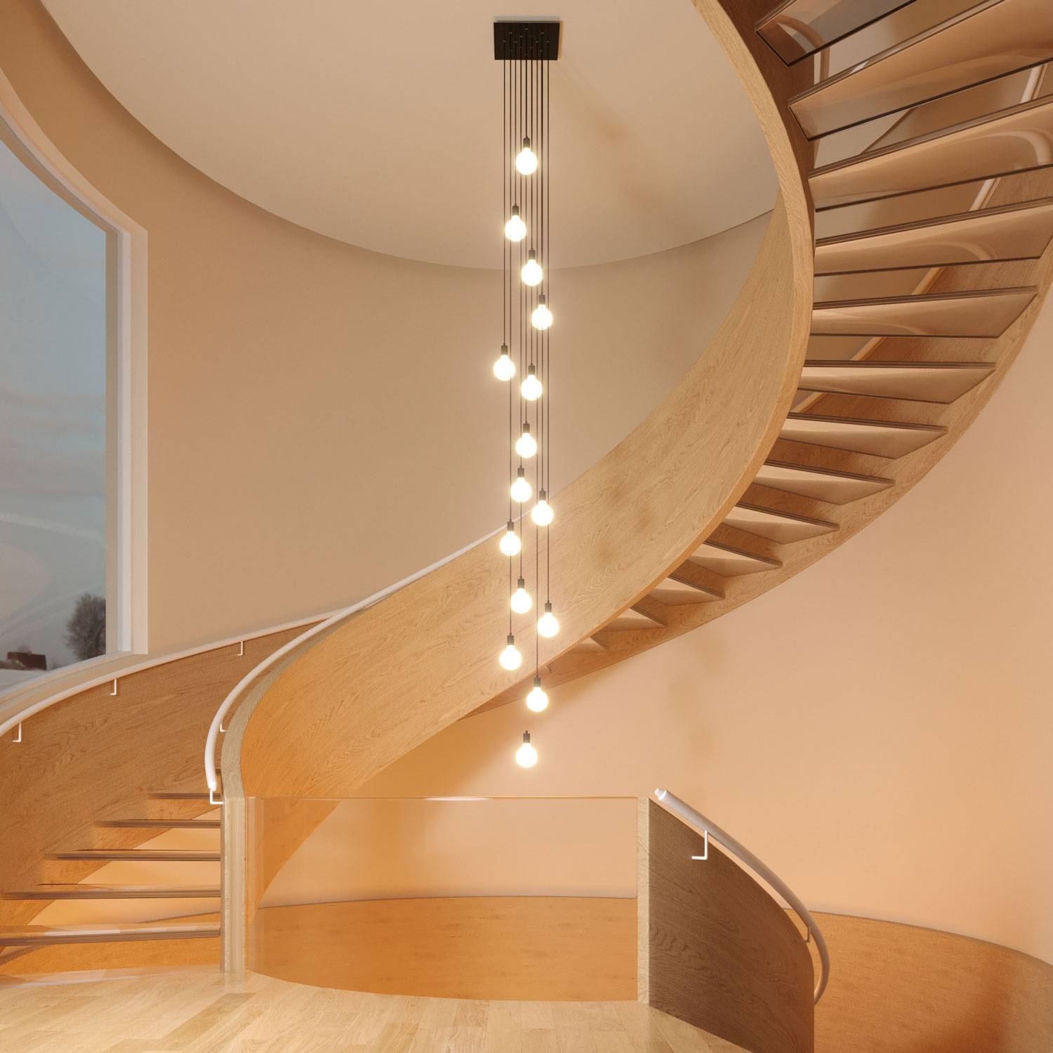 Rosone XXL Rose-One quadrato, 400 mm con 14 fori e 4 fori laterali - Antracite Bianco