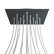 Rosone XXL Rose-One quadrato, 400 mm con 15 fori e 4 fori laterali - Antracite Bianco