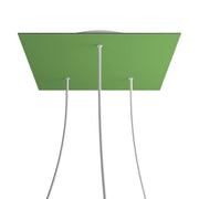 Rosone XXL Rose-One quadrato, 400 mm con 3 fori e 4 fori laterali - Verde prato Bianco