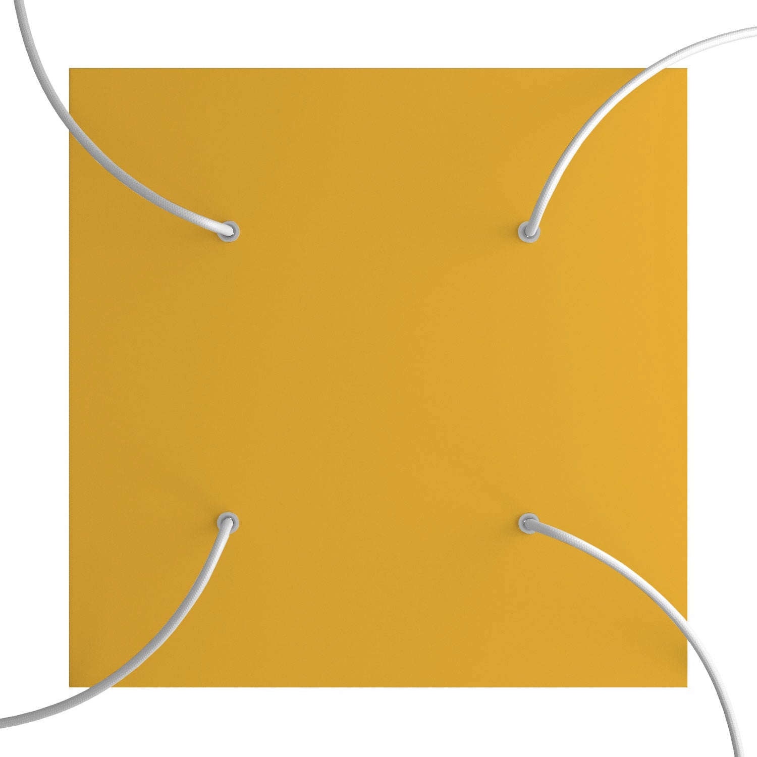 Rosone XXL Rose-One quadrato, 400 mm con 4 fori e 4 fori laterali - Mostarda Bianco