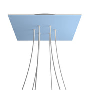 Rosone XXL Rose-One quadrato, 400 mm con 6 fori e 4 fori laterali - Blu carta da zucchero Bianco