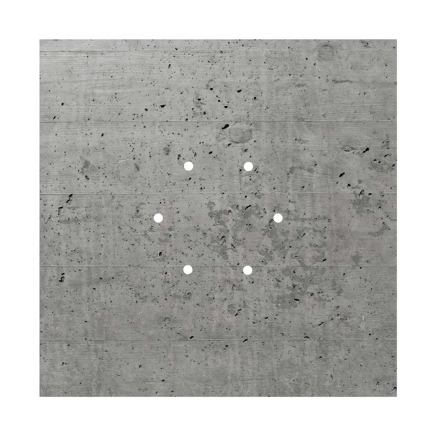 Rosone XXL Rose-One quadrato, 400 mm con 6 fori e 4 fori laterali - Cemento Bianco