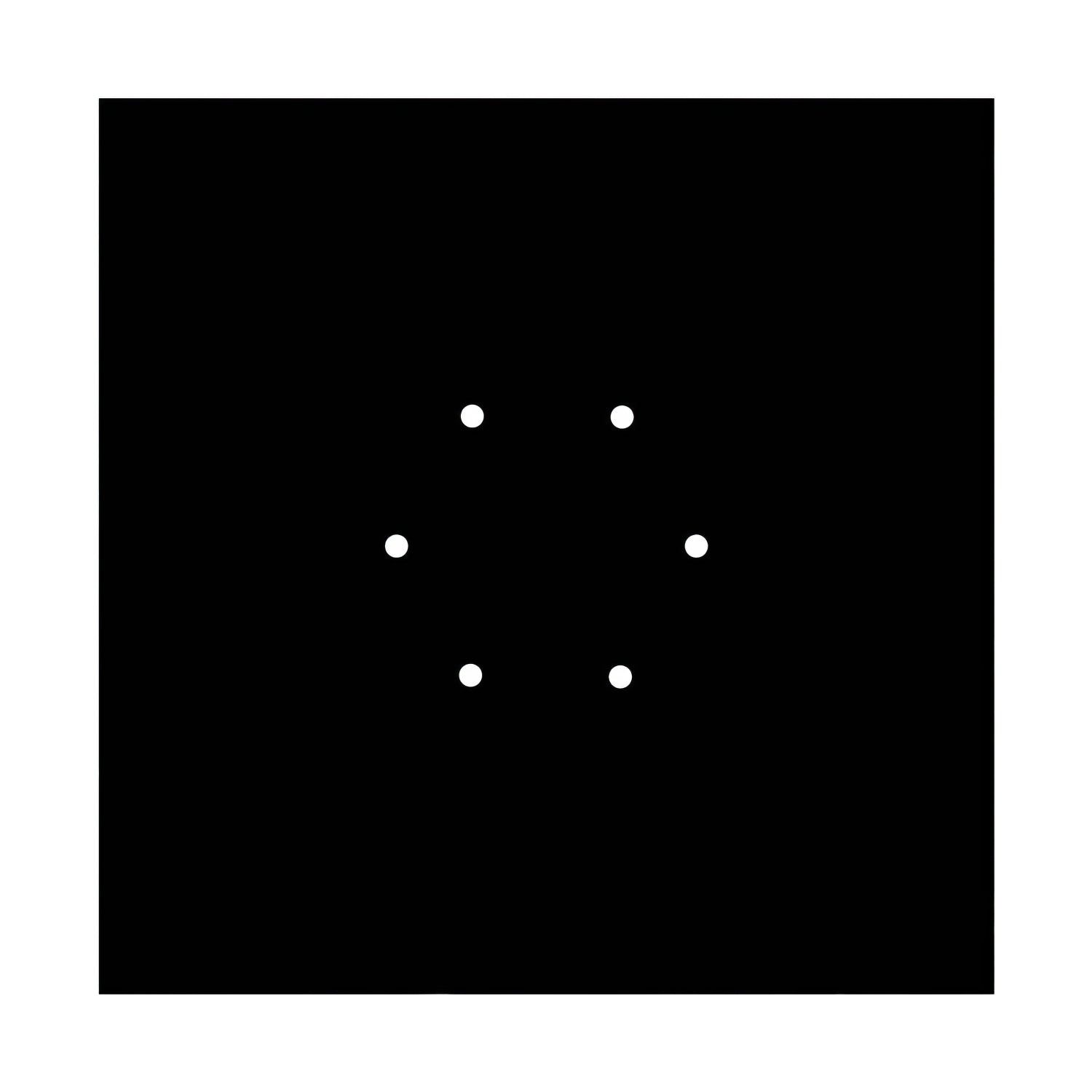 Rosone XXL Rose-One quadrato, 400 mm con 6 fori e 4 fori laterali - Nero opaco Bianco