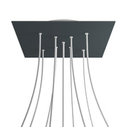 Rosone XXL Rose-One quadrato, 400 mm con 9 fori a X e 4 fori laterali - Antracite Bianco