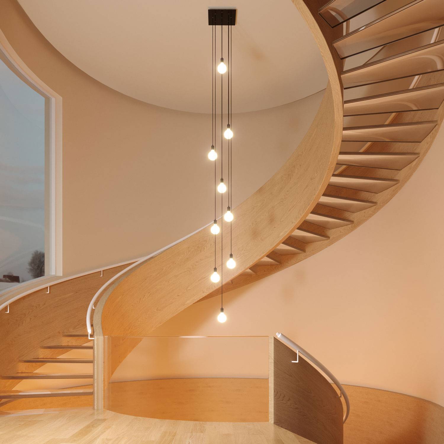 Rosone XXL Rose-One quadrato, 400 mm con 9 fori e 4 fori laterali - Petrolio Bianco