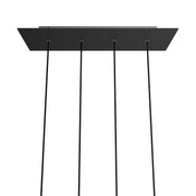 Rosone XXL Rose-One rettangolare a 4 fori in linea e 6 fori laterali, dimensioni 675 x 225 mm - Dibond Nero opaco Bianco