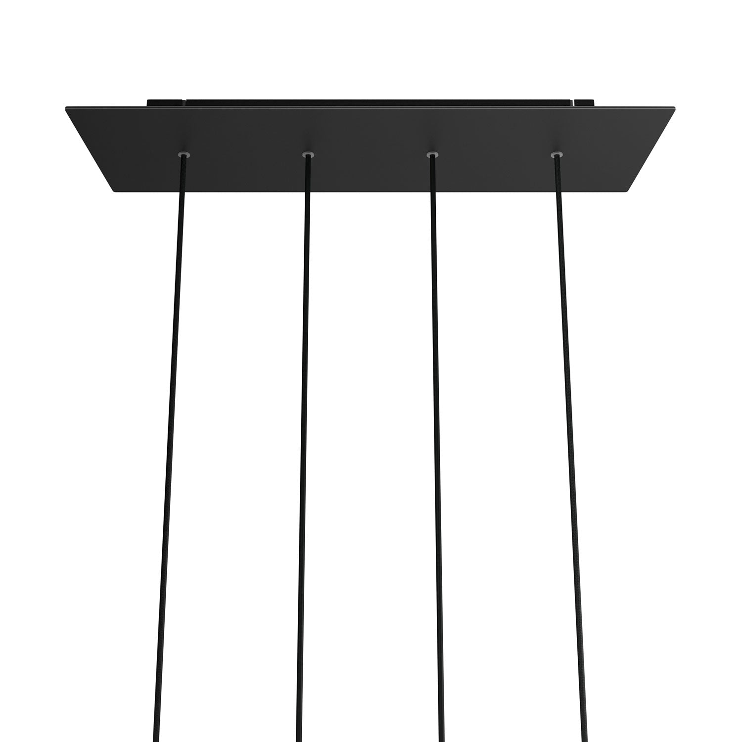 Rosone XXL Rose-One rettangolare a 4 fori in linea e 6 fori laterali, dimensioni 675 x 225 mm - Dibond Nero opaco Nero