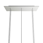 Rosone XXL Rose-One rettangolare a 6 fori e 6 fori laterali, dimensioni 675 x 225 mm - Dibond Bianco opaco Bianco