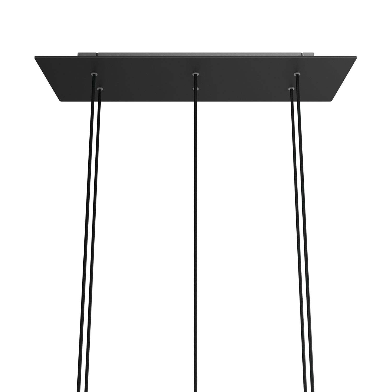 Rosone XXL Rose-One rettangolare a 6 fori e 6 fori laterali, dimensioni 675 x 225 mm - Dibond Nero opaco Bianco