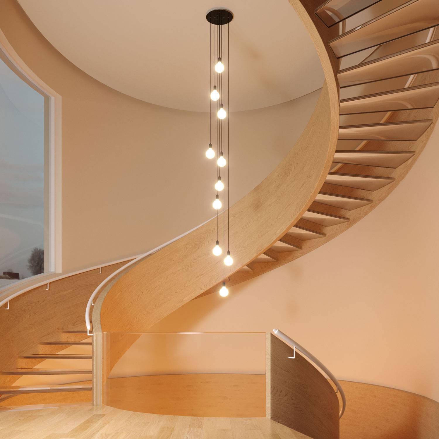 Rosone XXL Rose-One rotondo, diametro 400 mm con 10 fori e 4 fori laterali - Bianco opaco Bianco