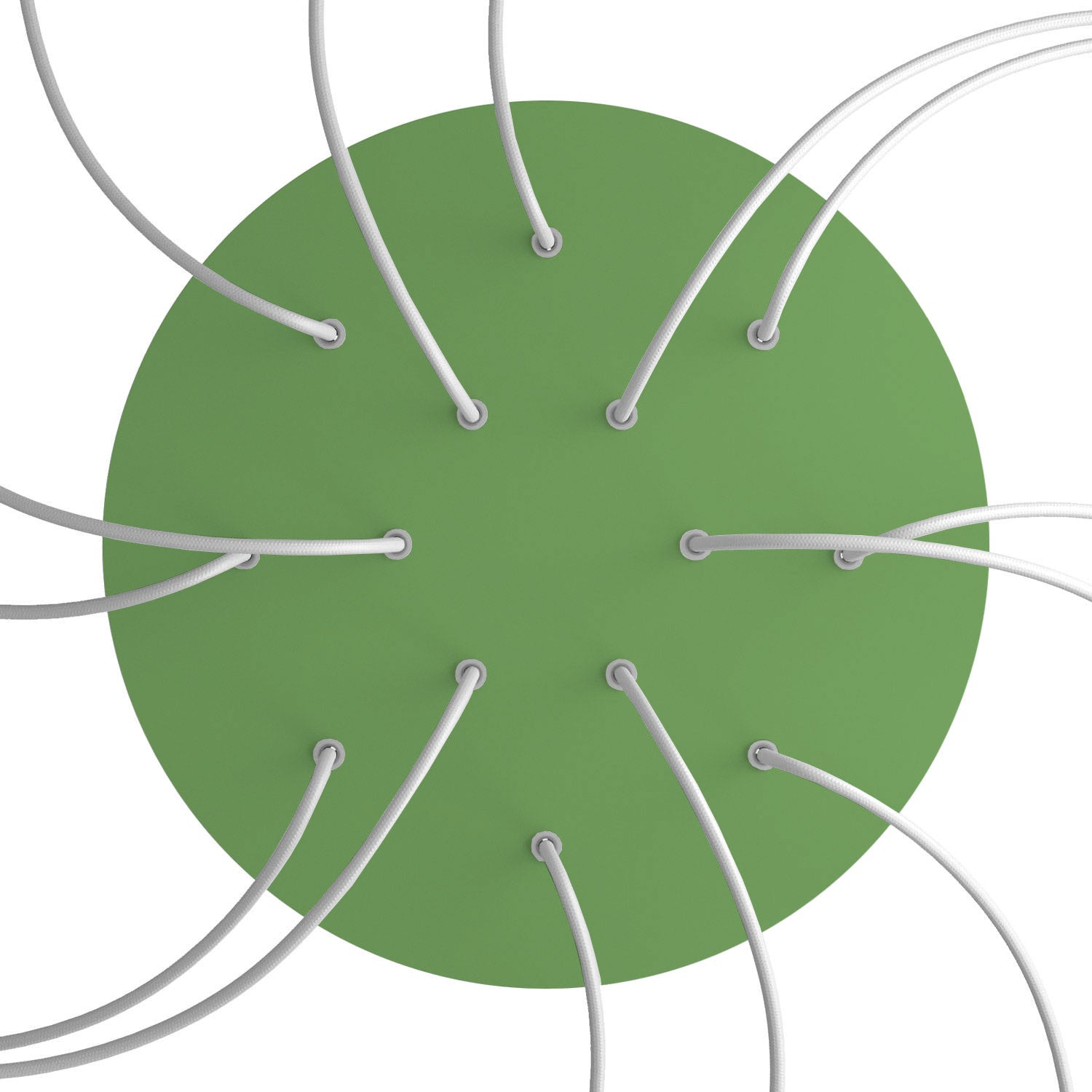 Rosone XXL Rose-One rotondo, diametro 400 mm con 14 fori e 4 fori laterali - Verde prato Bianco