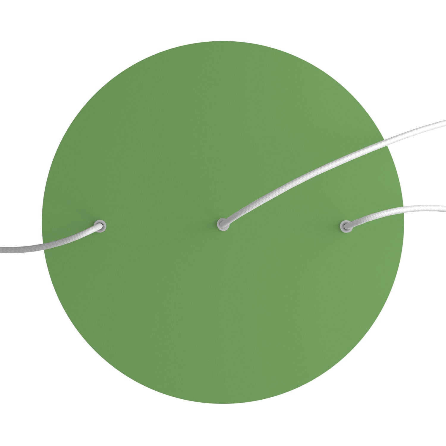 Rosone XXL Rose-One rotondo, diametro 400 mm con 3 fori in linea e 4 fori laterali - Verde prato Bianco