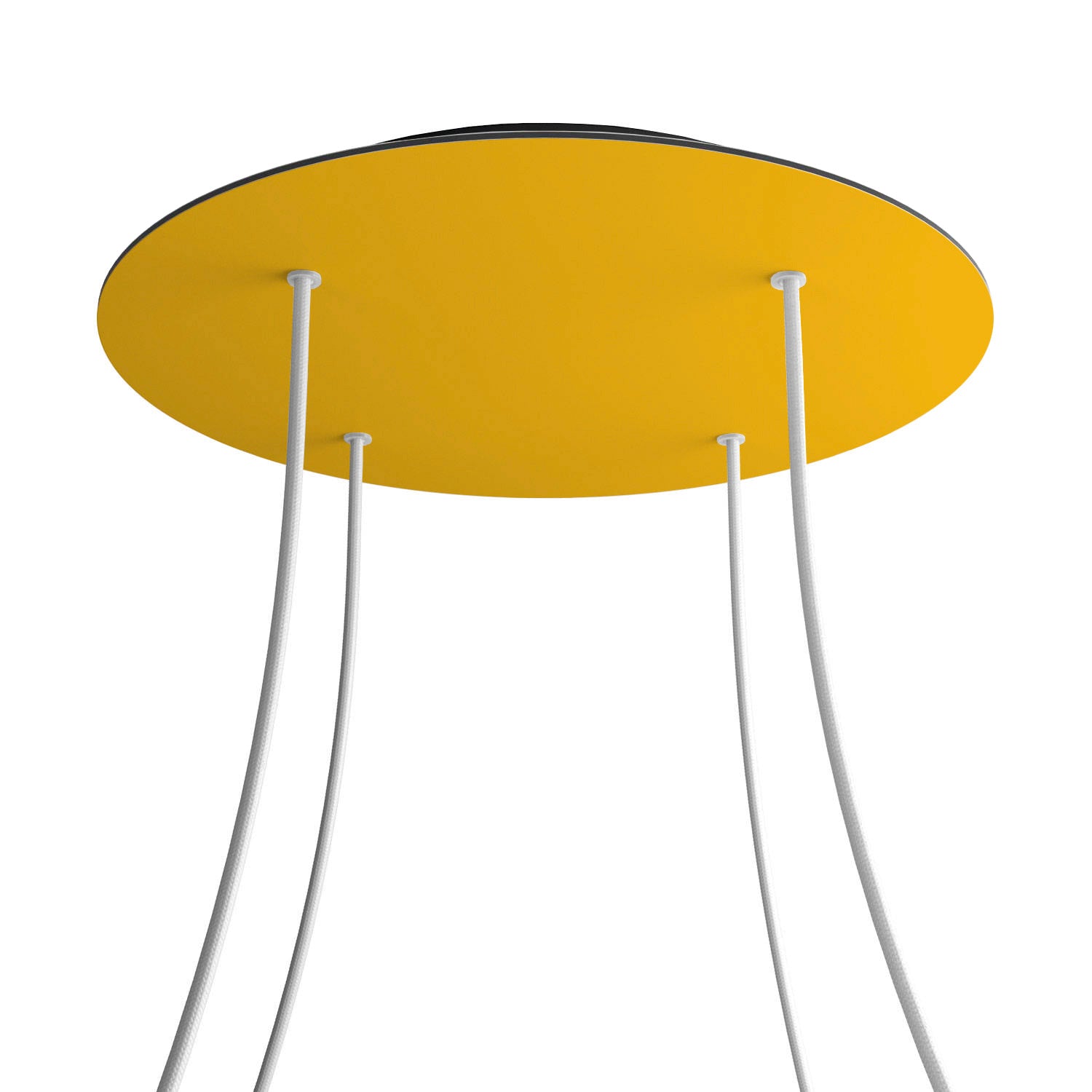 Rosone XXL Rose-One rotondo, diametro 400 mm con 4 fori e 4 fori laterali - Mostarda Nero