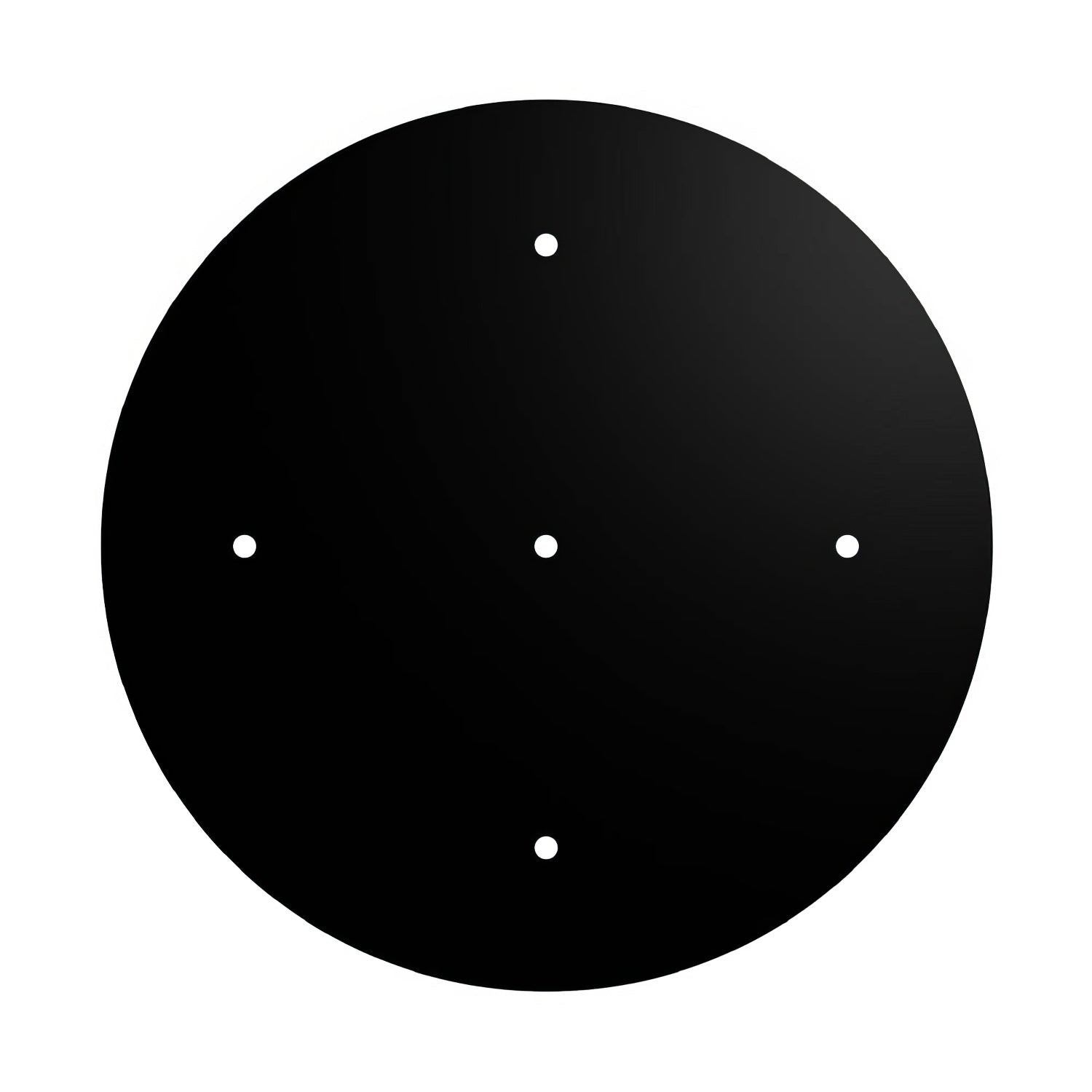 Rosone XXL Rose-One rotondo, diametro 400 mm con 5 fori e 4 fori laterali - Nero opaco Bianco