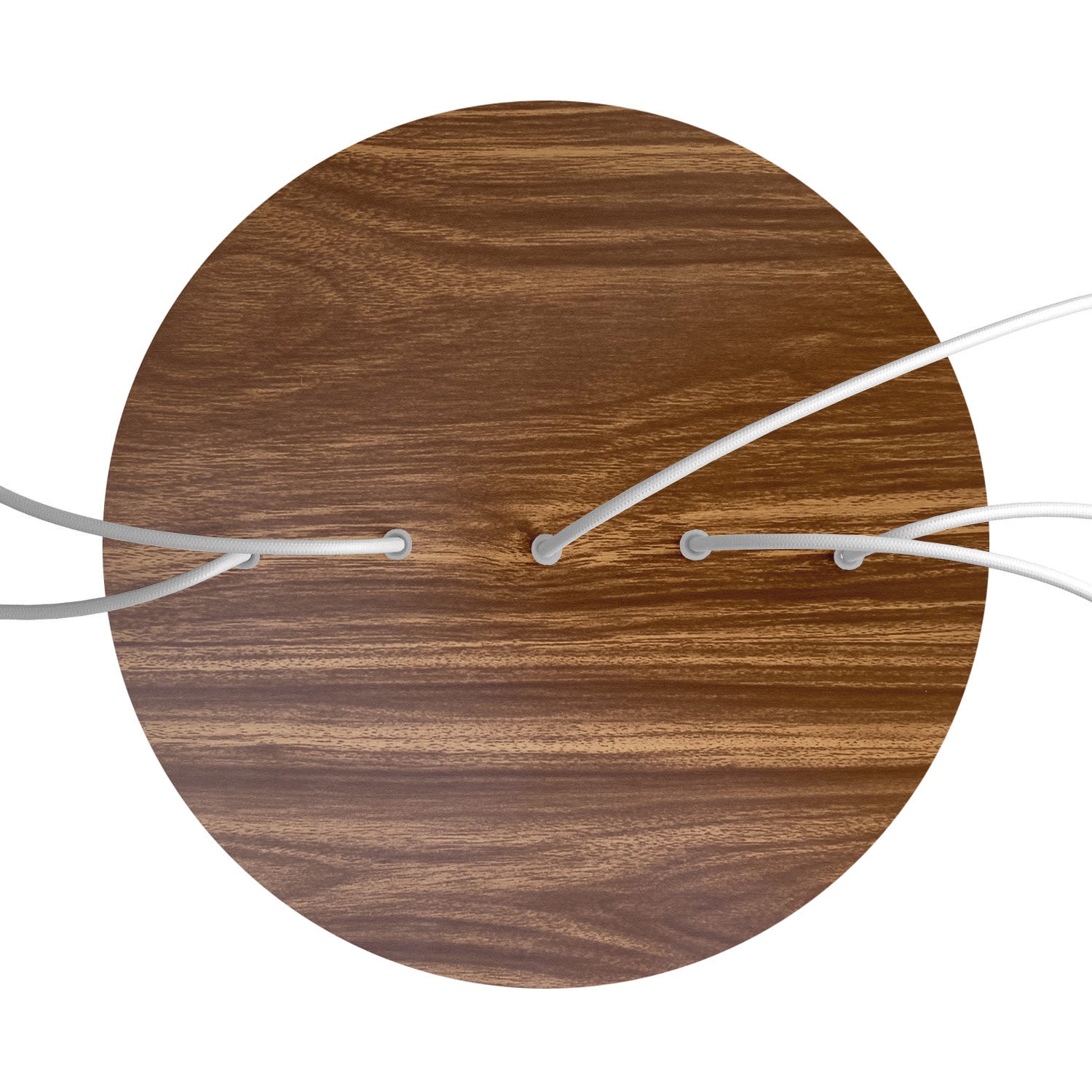 Rosone XXL Rose-One rotondo, diametro 400 mm con 5 fori in linea e 4 fori laterali - Legno Bianco