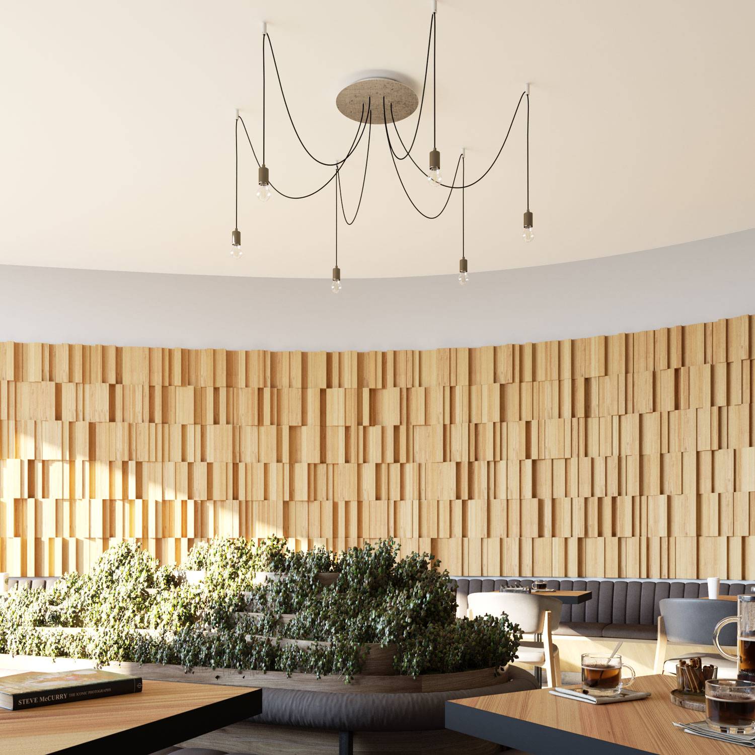 Rosone XXL Rose-One rotondo, diametro 400 mm con 6 fori e 4 fori laterali - Legno Bianco