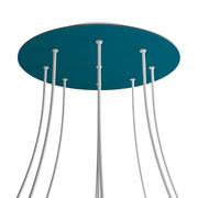 Rosone XXL Rose-One rotondo, diametro 400 mm con 9 fori e 4 fori laterali - Petrolio Bianco