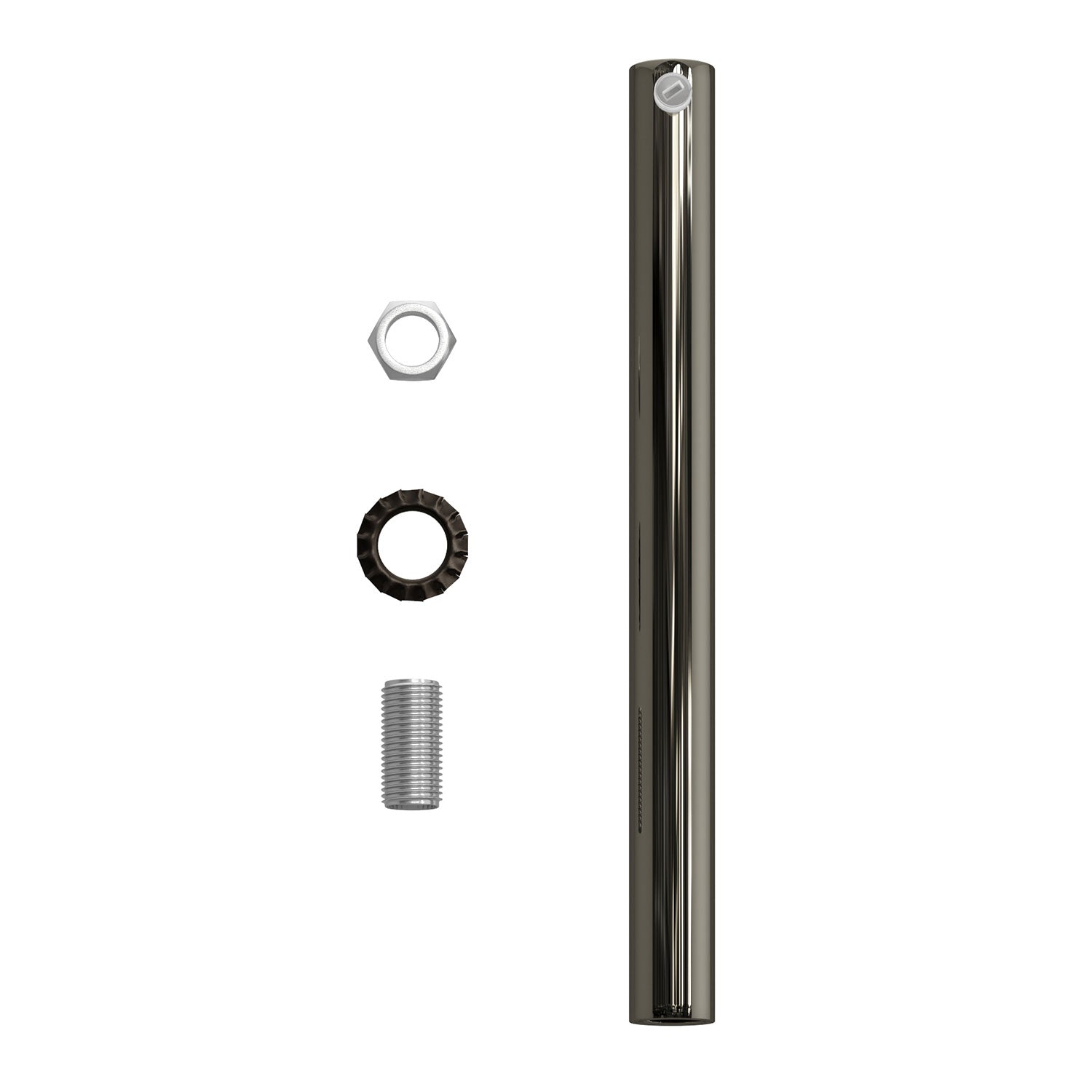 Serracavo cilindrico in metallo lunghezza 15 cm completo di tige, dado e rondella - Nero perla