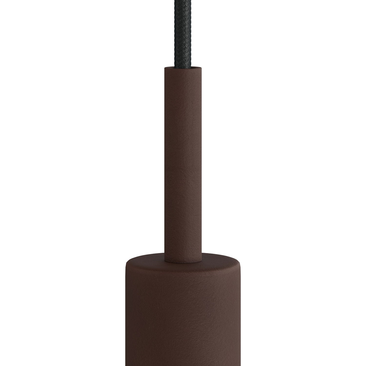 Serracavo cilindrico in metallo lunghezza 7 cm completo di tige, dado e rondella - Ruggine scura verniciata