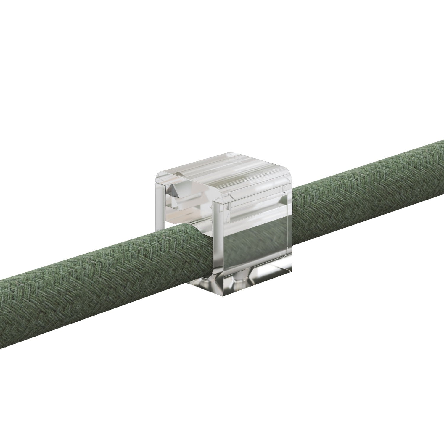 Set 4 Cube Clip Trasparente - Mini fissaggio a parete per cavo tessile