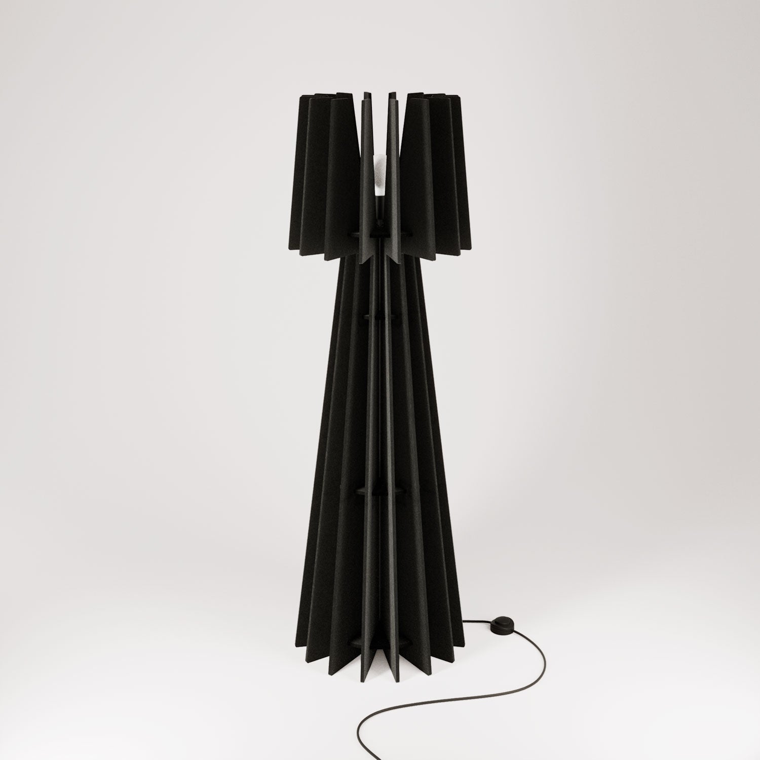 SHHINE - Floor Lamp Made of Sound-Absorbing Material - Black melange