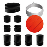 Sistema Filé Symmetric Kit - con cavo CF15 di 5 m per catenaria e 9 componenti in legno verniciato nero per interni