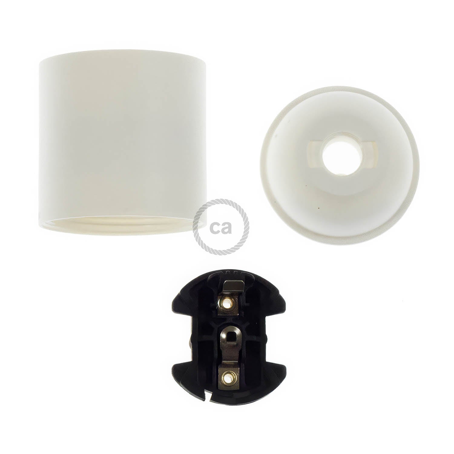 Smooth Sided Thermoplastic E26 light bulb socket - White