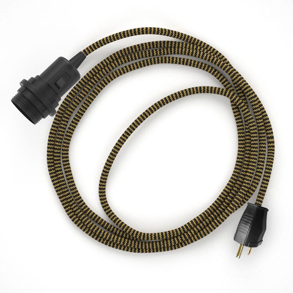 Snake for lampshade - Plug-in lamp with Zig-Zag fabric cable - RZ24