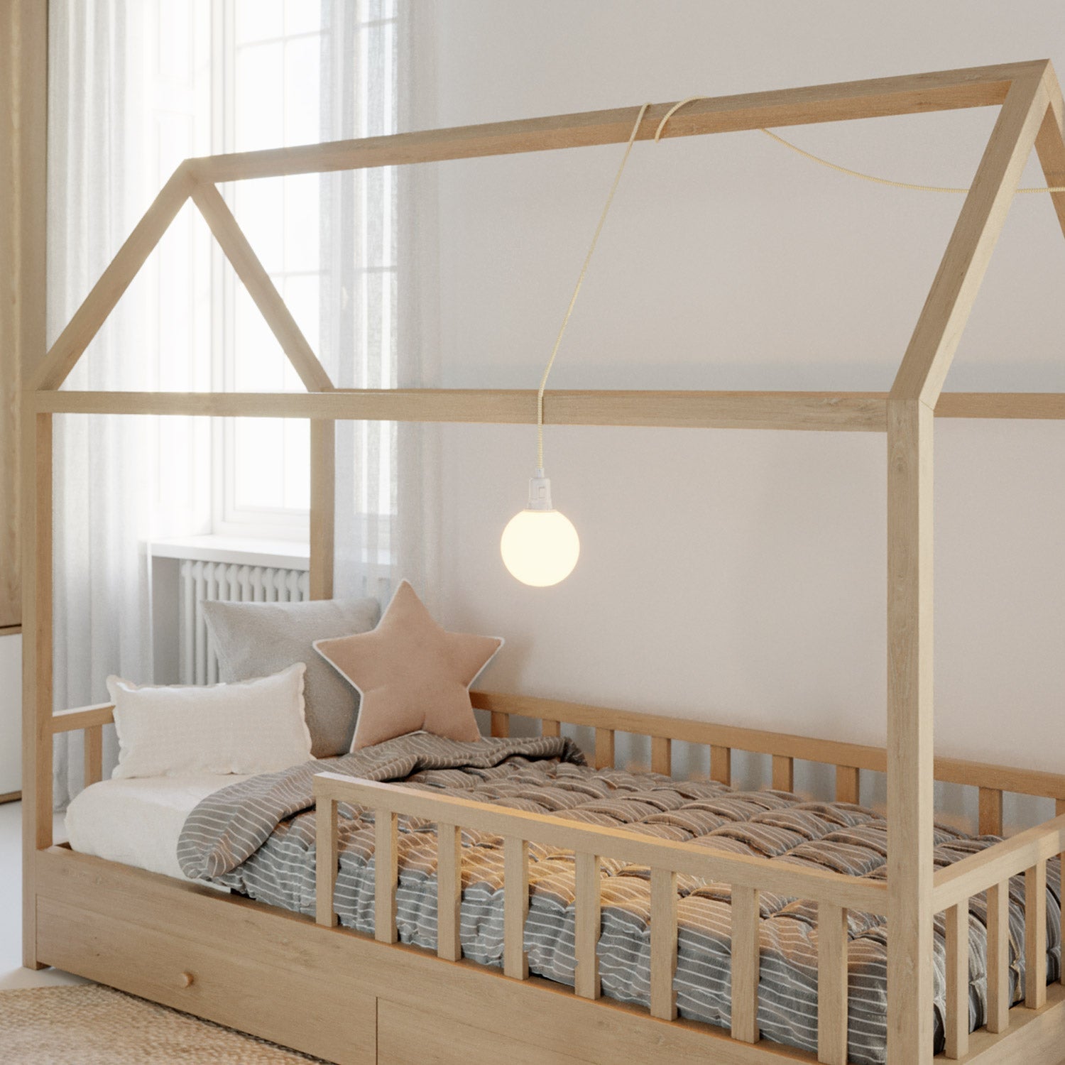 Snake Portable Lamp with socket switch, plug, and Unbreak-a-Ball unbreakable shade - RZ10