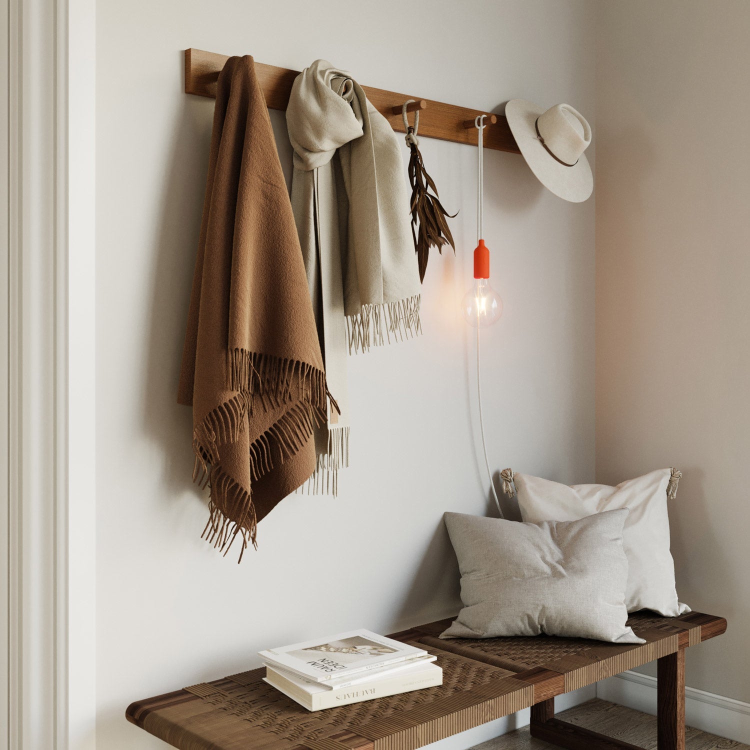 Snake - Silicone lamp with switch and plug Orange