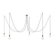 Spider - Multiple pendant lamp with 5 drops, metal finish - Black pearl