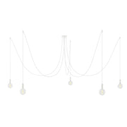 Spider - Multiple pendant lamp with 5 drops, metal finish - White