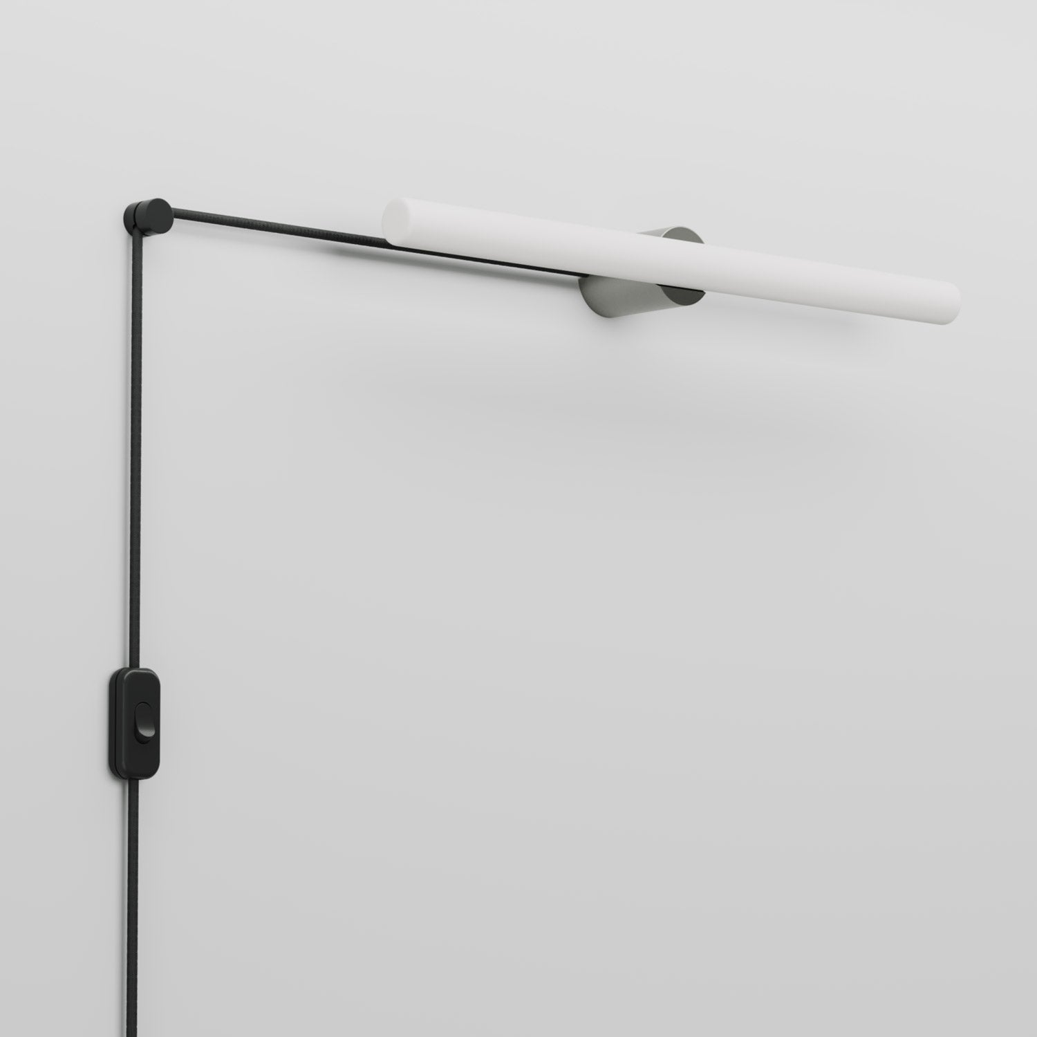 Spostaluce Plug-in Light with Metal Finish and S14d LED Linear Light Bulb - Brushed Titanium