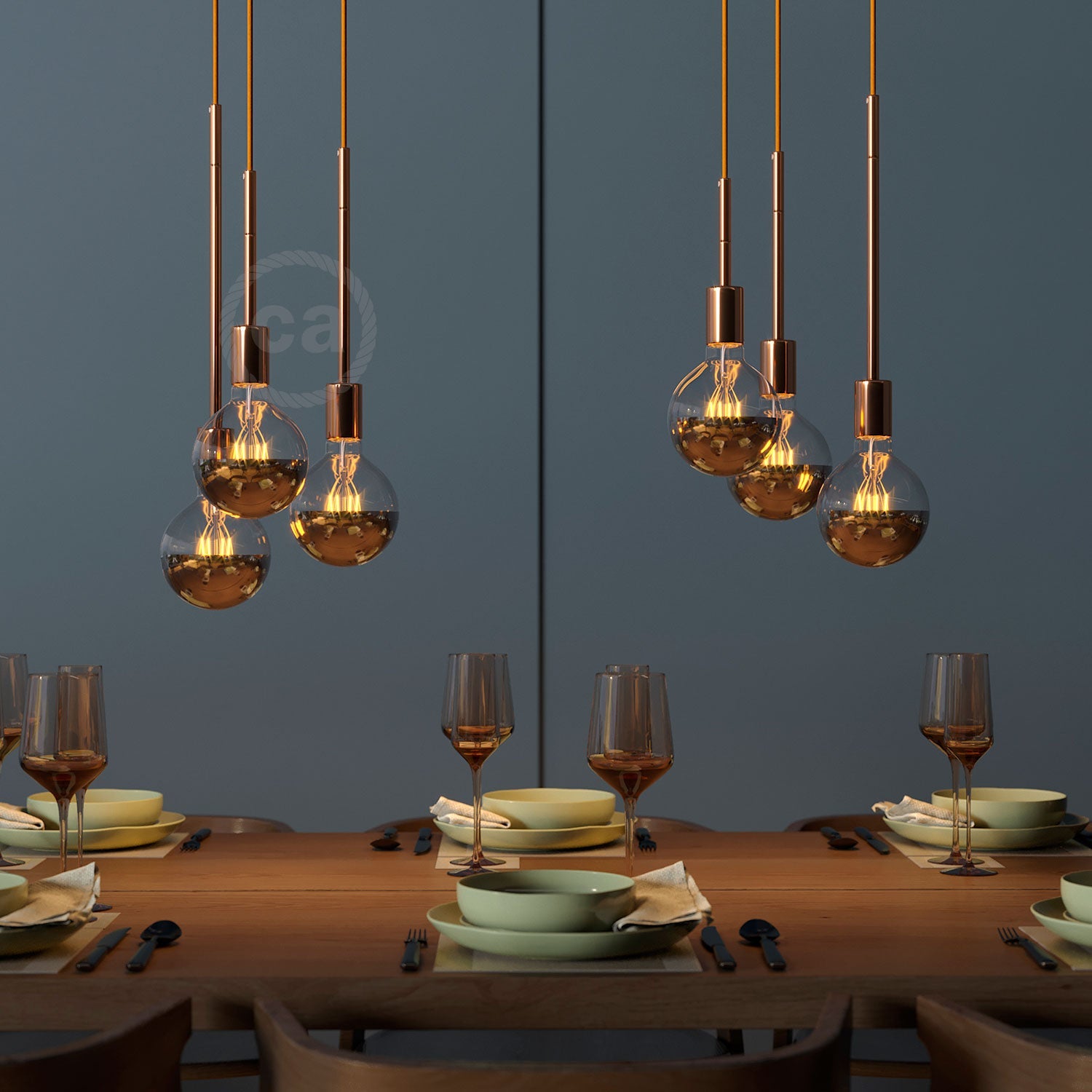 Tubo di estensione in metallo per lampade a sospensione o da tavolo - Rame