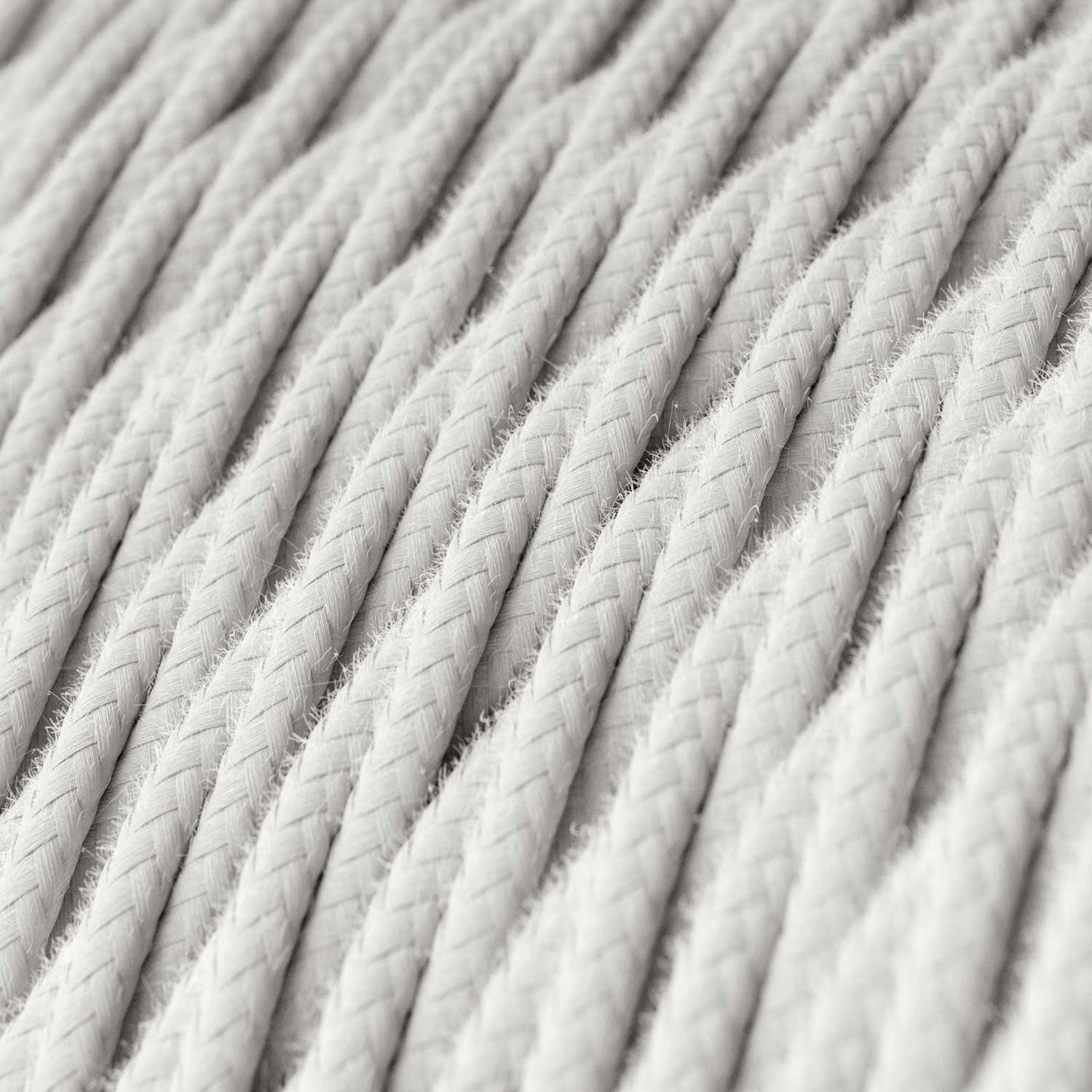 White Cotton covered Twisted electric cable - TC01